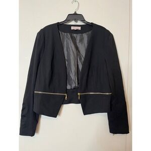 Philosophy Black‎ Blazer With Gold Zipper Accents Womens XL